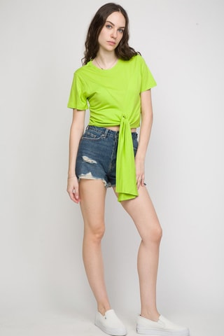 Crop top atado Aludra - Verde-lima
