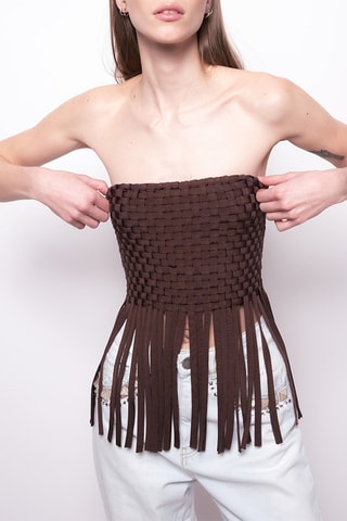 Top bustier - Marron