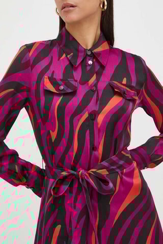 Blouse-jurk - Fuchsia en Zwart