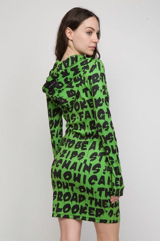 Robe fourreau à capuche Dazolo - Vert et noir