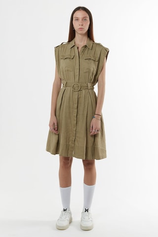 Linnen Blouse-jurk Cotog - Bruin