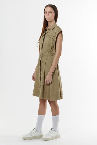 Linnen Blouse-jurk Cotog - Bruin