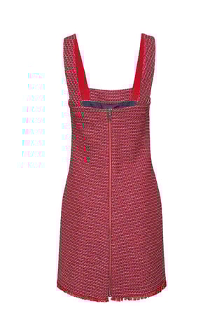Robe salopette en tweed - Rouge