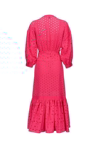 Lange Jurk met Engelse Borduursels- Roze