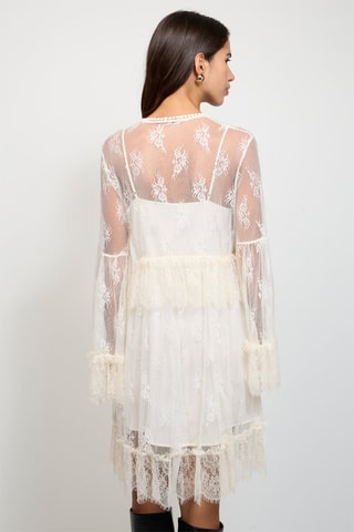 Robe patineuse en dentelle - Blanc