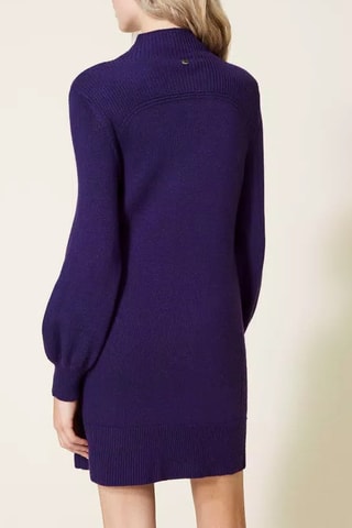 Robe pull en laine et angora - Violet