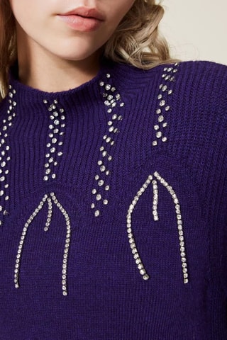 Robe pull en laine et angora - Violet