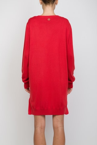 Robe pull en laine et cachemire - Rouge