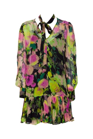 Jurk met lage taille - Groen en Zwart