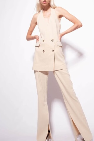 Gilet de costume en lin - Beige