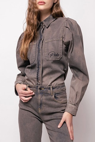 Spijkerblouse - Grijs