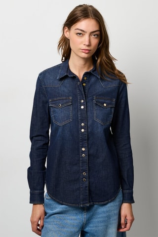 Spijkerblouse. Marineblauw