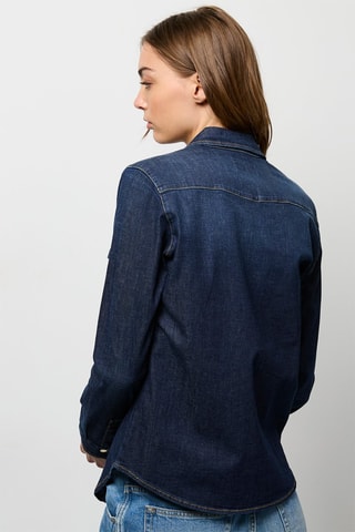 Spijkerblouse. Marineblauw