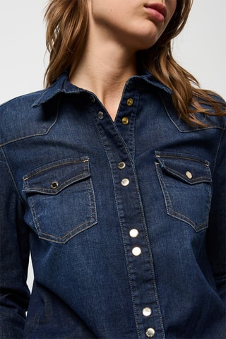 Spijkerblouse. Marineblauw