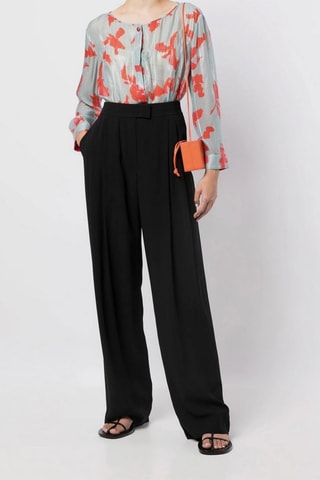 Zijden Blouse - Grijs en Rood - Emporio Armani