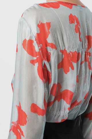Zijden Blouse - Grijs en Rood - Emporio Armani
