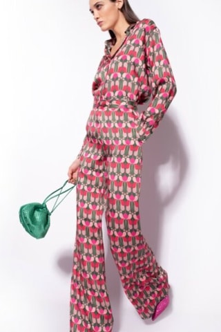 Blouse - Fuchsia en Groen