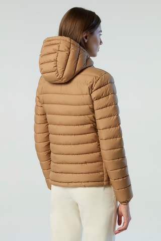 Gewatteerde jas met capuchon - Camel