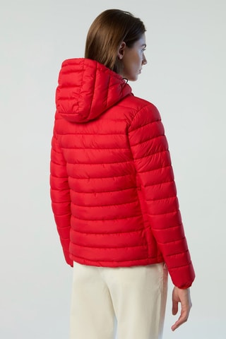 Gewatteerde jas met capuchon - Rood
