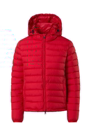 Gewatteerde jas met capuchon - Rood