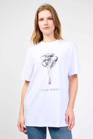 Oversized T-shirt Trias - Wit