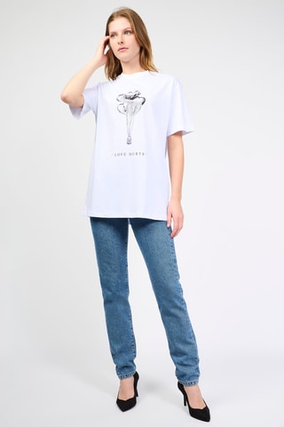 Oversized T-shirt Trias - Wit