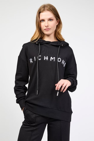 Oversized Sweater met Capuchon Zannero - Zwart