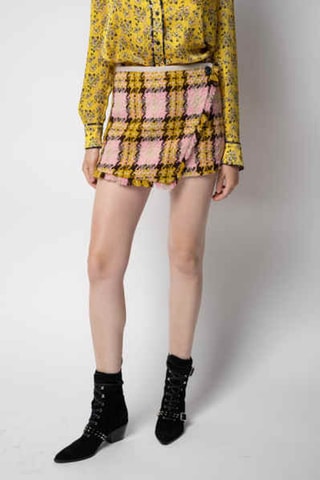 Jupe-short - Jaune et rose