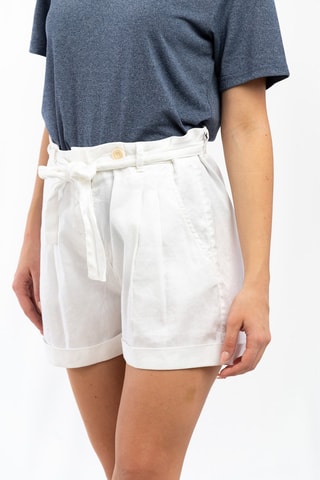 Short en lin Blanc