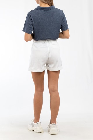 Short en lin Blanc