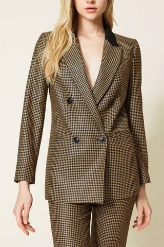 Veste en laine - Noir et moutarde