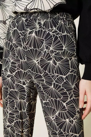 Pantalon taille haute - Noir et écru