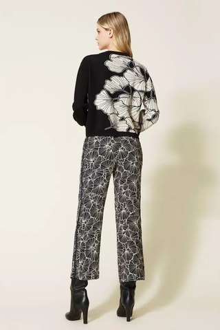 Pantalon taille haute - Noir et écru