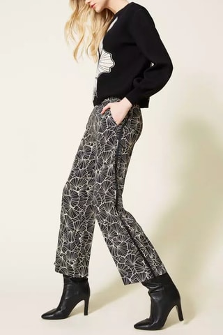 Pantalon taille haute - Noir et écru