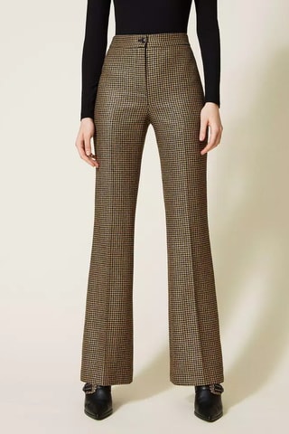 Pantalon en laine - Beige et noir