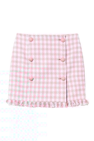 Minirok Hoge Taille Roze en Gemêleerd Lichtgrijs