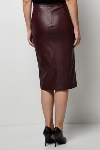 Rechte Rok Hoge Taille - Bordeauxrood