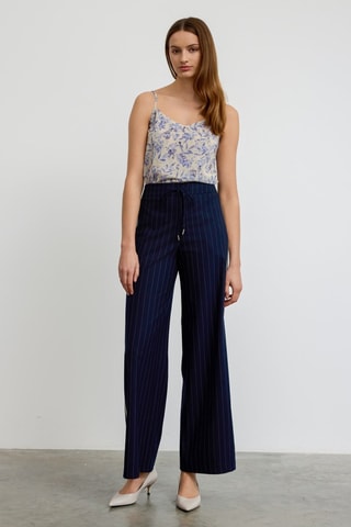 Pantalon taille haute - Bleu