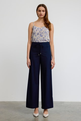 Pantalon taille haute - Bleu