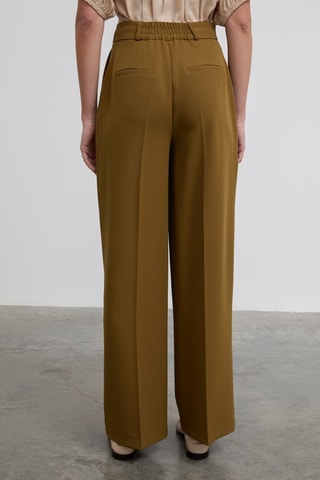 Pantalon taille haute - Marron