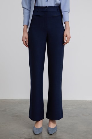 Pantalon taille haute - Bleu marine