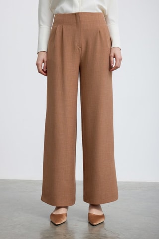 Pantalon taille haute - Camel