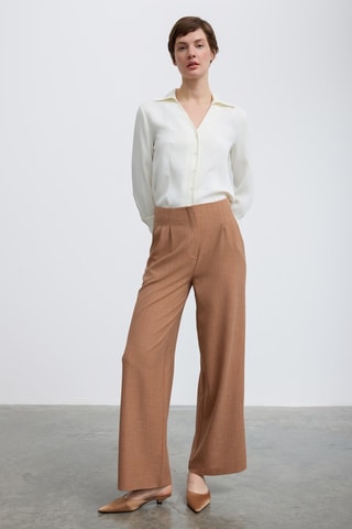 Pantalon taille haute - Camel