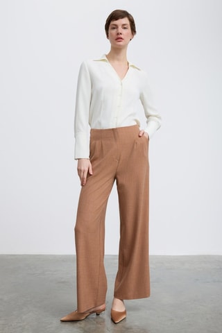 Pantalon taille haute - Camel