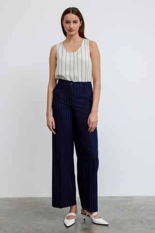 Pantalon wide legs - Bleu marine