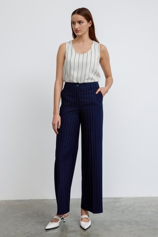 Pantalon wide legs - Bleu marine