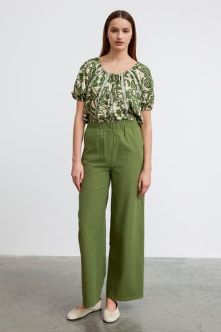 Pantalon taille haute - Vert