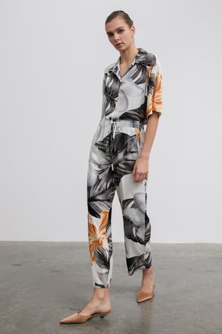 Pantalon taille haute 7/8 - Blanc