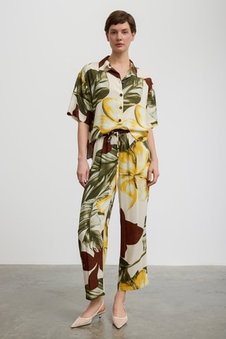 Pantalon taille haute 7/8 - Vert olive