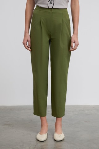 Pantalon carotte 7/8 - Vert olive
